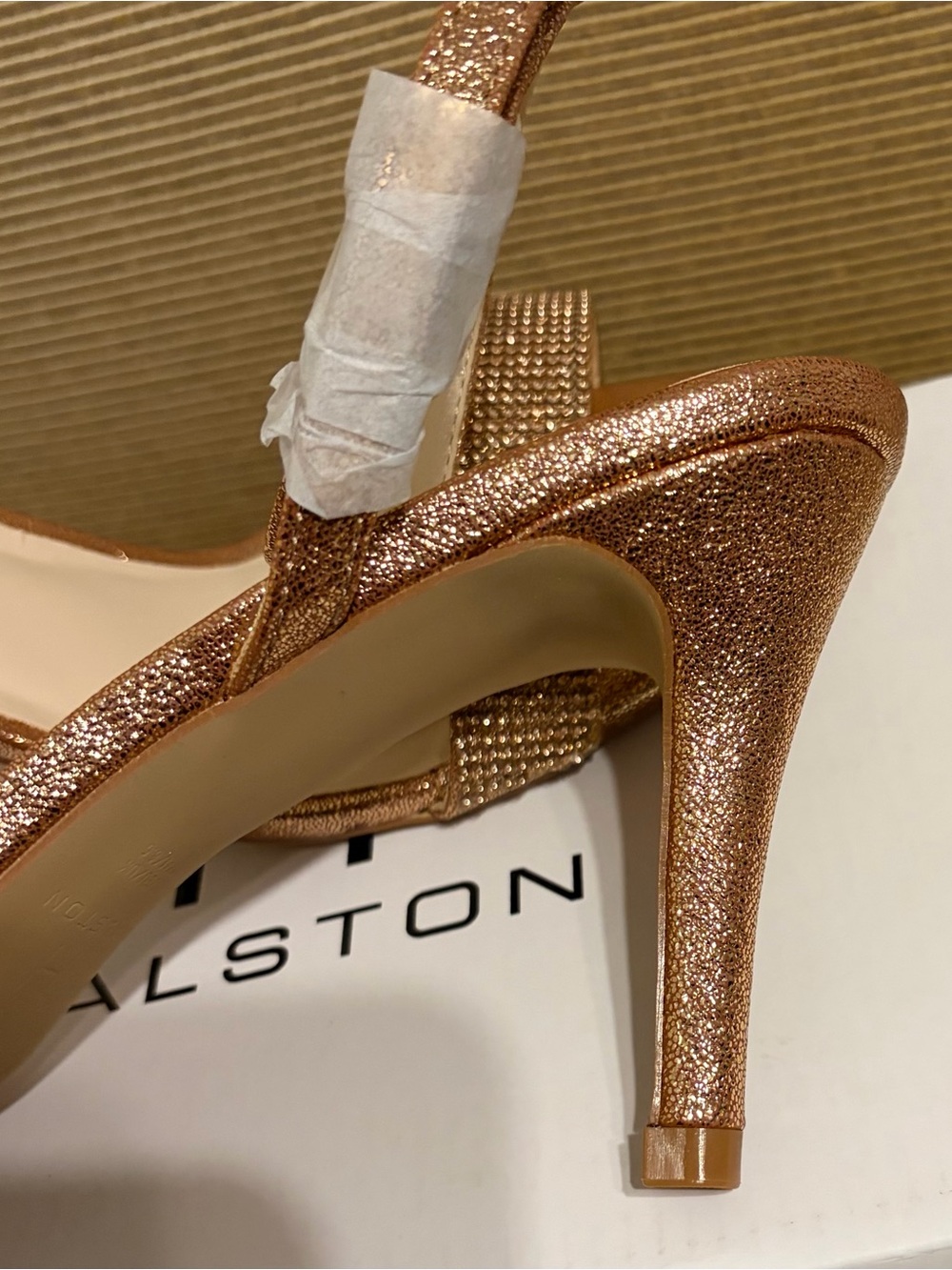 NWT Halston Heritage Women's Ankle Strap Rose Gold Dress Sling Sandal - Size 10 - Picture 6 of 17